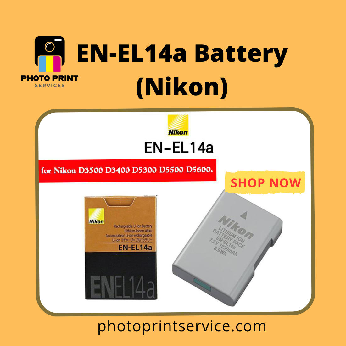 Genuine Nikon EN-EL14A Rechargeable Battery for Nikon